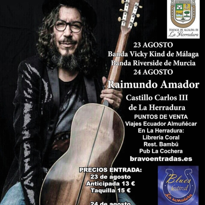 Raimundo Amador encabeza el cartel del VI Festival de Blues de La Herradura del prximo 24 de agosto 